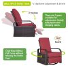 Outdoor Patio Rattan Wicker Swivel Recliner Chair;  Adjustable Reclining Chair 360Â° Rotating with Water Resistant Cushions