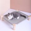 Cat & Dog Hammock Bed “ Wooden Elevated Pet Cot with Breathable Mesh “ Raised Cat Bed for Small Pets