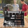 BBQ Accessories Grill Tools Set - 22PCS Stainless Steel Barbecue Grill Accessories for Outdoor Grill with Black Aluminum Case - Christmas Grilling Gif