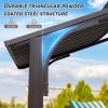 8Ã—5FT Hardtop Grill Gazebo, Outdoor BBQ Gazebo w/Galvanized Steel Double Roof