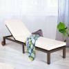 Outdoor Wicker Patio Chaise Lounge Recliner Chair with 5-Position Adjustment and Wheels