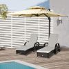10ft Offset Patio Umbrella, Hanging Cantilever Umbrella, Square Shape, Aluminum Cross Base, Tilt, 360-Degree Rotation, Beige