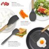 Wooden handle silicone cooking utensils, heat-resistant non-stick kitchen tools including spoon rests, egg beaters, tongs and spatulas, kitchen applia