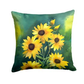 Kentucky Goldenrod in Watercolor Throw Pillow Machine Washable, Indoor Outdoor Decorative Pillow for Couch, Bed or Patio, 18Hx18W (default: Default)
