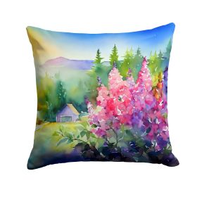 Idaho Syringa in Watercolor Throw Pillow Machine Washable, Indoor Outdoor Decorative Pillow for Couch, Bed or Patio, 18Hx18W (default: Default)