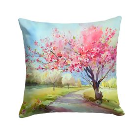 Michigan Apple Blossoms in Watercolor Throw Pillow Machine Washable, Indoor Outdoor Decorative Pillow for Couch, Bed or Patio, 18Hx18W (default: Default)