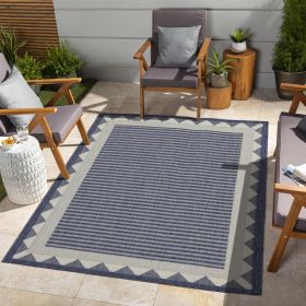 Sunshine GC_HAR2013 Blue 7 ft. 10 in. x 10 ft. 3 in. Indoor/Outdoor Area Rug (Color: as Pic)