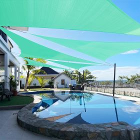 Artpuch Custom Size Turquoise Sun Shade Sail Triangle Canopy 185 GSM Durable Fabric UV Block Awning for Outdoor Patio Garden Backyard (Customized Avai (Color: Turquoise, size: 14X17X17)