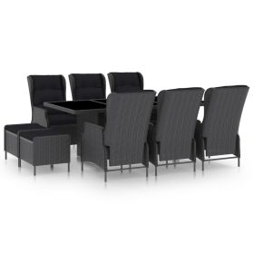 Outdoor Dining Set Dark Grey (Color: Grey)