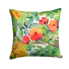 Connecticut Mountain Laurels in Watercolor Throw Pillow Machine Washable, Indoor Outdoor Decorative Pillow for Couch, Bed or Patio, 14Hx14W (default: Default)