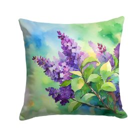 New Hampshire Purple Lilac in Watercolor Throw Pillow Machine Washable, Indoor Outdoor Decorative Pillow for Couch, Bed or Patio, 18Hx18W (default: Default)