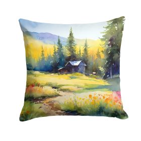 Montana Bitterroot in Watercolor Throw Pillow Machine Washable, Indoor Outdoor Decorative Pillow for Couch, Bed or Patio, 18Hx18W (default: Default)