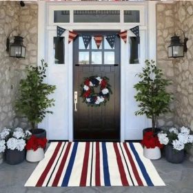 Unique Outdoor Mat, American Vintage Patriotic Star, Machine Washable Non-Slip Mat (Model: 32in*18in)