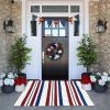 "American Flag Doormat - Patriotic USA Flag Welcome Mat, Non-Slip Indoor/Outdoor Front Door Rug, Veterans Day Gift, Porch Home Decor - Red White and B