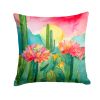 Arizona Saguaro Cactus Blossom in Watercolor Throw Pillow Machine Washable, Indoor Outdoor Decorative Pillow for Couch, Bed or Patio, 14Hx14W