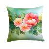 Georgia Cherokee Rose in Watercolor Throw Pillow Machine Washable, Indoor Outdoor Decorative Pillow for Couch, Bed or Patio, 18Hx18W