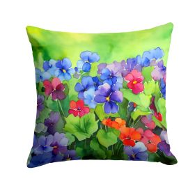 Illinois Violet in Watercolor Throw Pillow Machine Washable, Indoor Outdoor Decorative Pillow for Couch, Bed or Patio, 18Hx18W (default: Default)