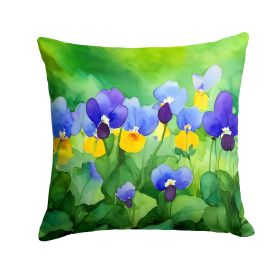 Illinois Violet in Watercolor Throw Pillow Machine Washable, Indoor Outdoor Decorative Pillow for Couch, Bed or Patio, 14Hx14W (default: Default)
