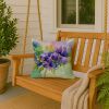 New Jersey Violet in Watercolor Throw Pillow Machine Washable, Indoor Outdoor Decorative Pillow for Couch, Bed or Patio, 18Hx18W