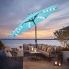 10ft Solar Polyester 32 LED Lighted Patio Umbrella with Tilt Adjustment and UV-Resistant Fabric