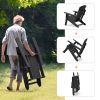 Patio Folding Adirondack Chair Weather Resistant, Outdoor HDPE Foldable Lawn Chair