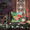 Georgia Cherokee Rose in Watercolor Throw Pillow Machine Washable, Indoor Outdoor Decorative Pillow for Couch, Bed or Patio, 18Hx18W