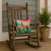 Arizona Saguaro Cactus Blossom in Watercolor Throw Pillow Machine Washable, Indoor Outdoor Decorative Pillow for Couch, Bed or Patio, 14Hx14W