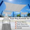 Super Ring 20'x20'x20' Beige Triangle Sun Shade Sail, Commercial Grade UPF50 Canopy, 280 GSM Heavy Duty Fabric, 98% UV Blockage, Reinforced Corners &
