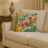Connecticut Mountain Laurels in Watercolor Throw Pillow Machine Washable, Indoor Outdoor Decorative Pillow for Couch, Bed or Patio, 14Hx14W