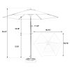 9FT Outdoor Patio Umbrella,Outdoor Table Umbrella with 6 Sturdy Ribs, Push Button Tilt and Crank,Yard Umbrella, Market Umbrella for Deck, Backyard, Po