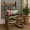 North Carolina Dogwoods in Watercolor Throw Pillow Machine Washable, Indoor Outdoor Decorative Pillow for Couch, Bed or Patio, 18Hx18W