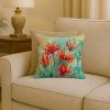 Wyoming Indian Paintbrush in Watercolor Throw Pillow Machine Washable, Indoor Outdoor Decorative Pillow for Couch, Bed or Patio, 18Hx18W