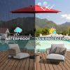 7.5FT Patio Umbrella, Outdoor Table Umbrella with Push Button Tilt and Crank, UV Protection Waterproof Market Sun Umbrella with 6 Sturdy Ribs for Gard