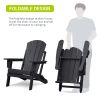 Patio Folding Adirondack Chair Weather Resistant, Outdoor HDPE Foldable Lawn Chair