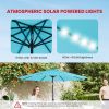 10ft Solar Polyester 32 LED Lighted Patio Umbrella with Tilt Adjustment and UV-Resistant Fabric