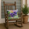 New Jersey Violet in Watercolor Throw Pillow Machine Washable, Indoor Outdoor Decorative Pillow for Couch, Bed or Patio, 18Hx18W