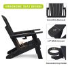 Patio Folding Adirondack Chair Weather Resistant, Outdoor HDPE Foldable Lawn Chair