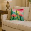 Arizona Saguaro Cactus Blossom in Watercolor Throw Pillow Machine Washable, Indoor Outdoor Decorative Pillow for Couch, Bed or Patio, 14Hx14W