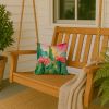 Arizona Saguaro Cactus Blossom in Watercolor Throw Pillow Machine Washable, Indoor Outdoor Decorative Pillow for Couch, Bed or Patio, 14Hx14W