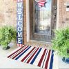 "American Flag Doormat - Patriotic USA Flag Welcome Mat, Non-Slip Indoor/Outdoor Front Door Rug, Veterans Day Gift, Porch Home Decor - Red White and B