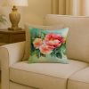Georgia Cherokee Rose in Watercolor Throw Pillow Machine Washable, Indoor Outdoor Decorative Pillow for Couch, Bed or Patio, 18Hx18W